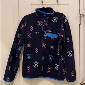 navy pattern blue patagonia synchilla medium